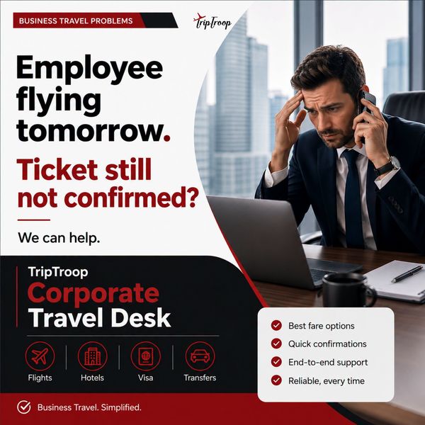 Urgent corporate ticketing support from TripTroop