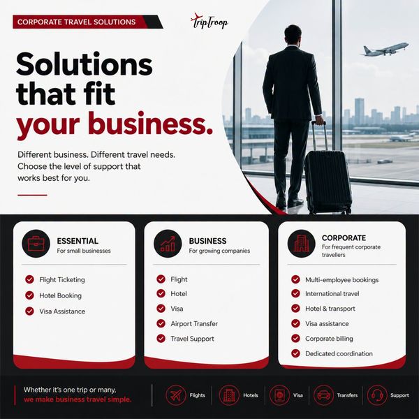Corporate travel solutions at three levels of support