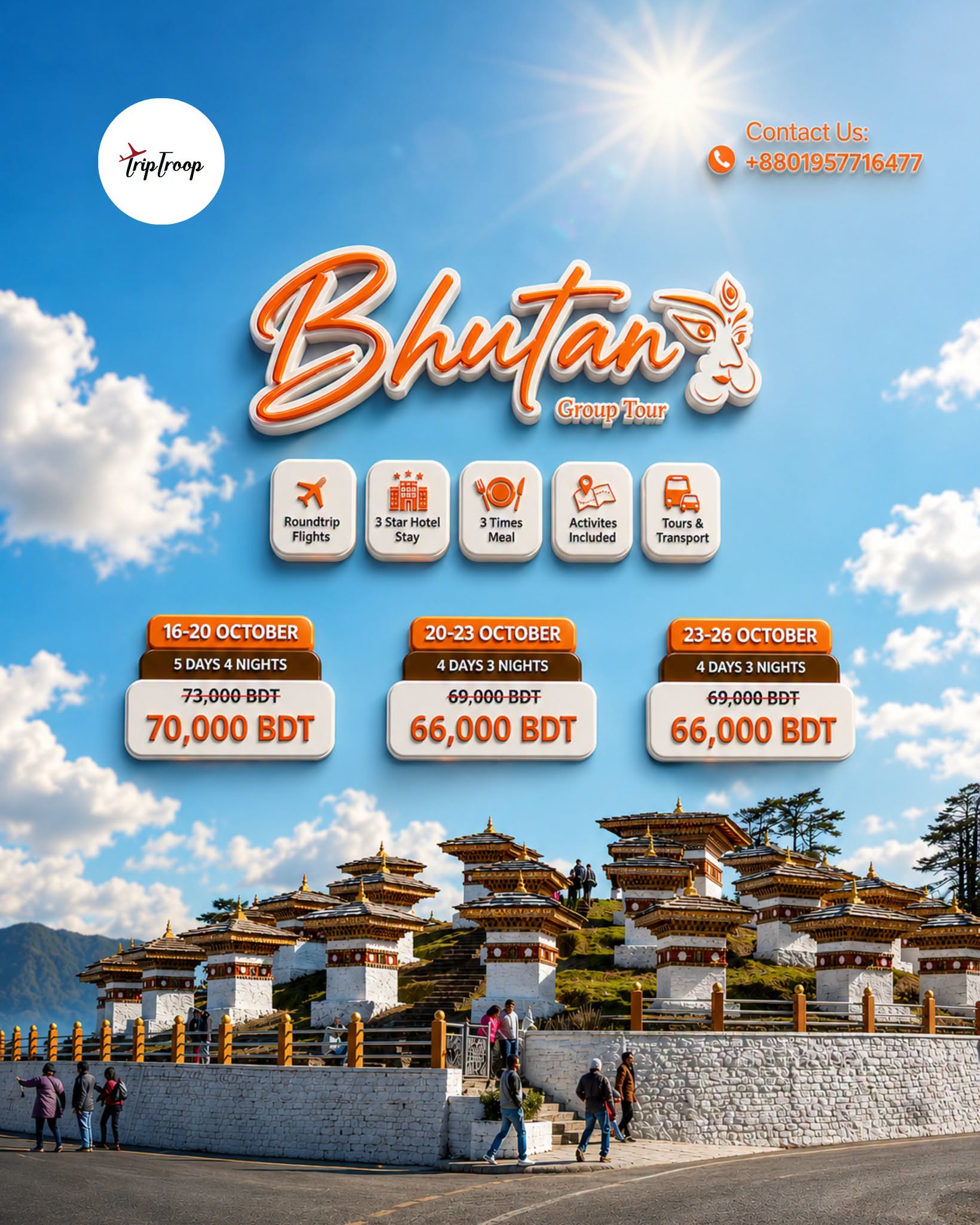 Bhutan group tour from Bangladesh